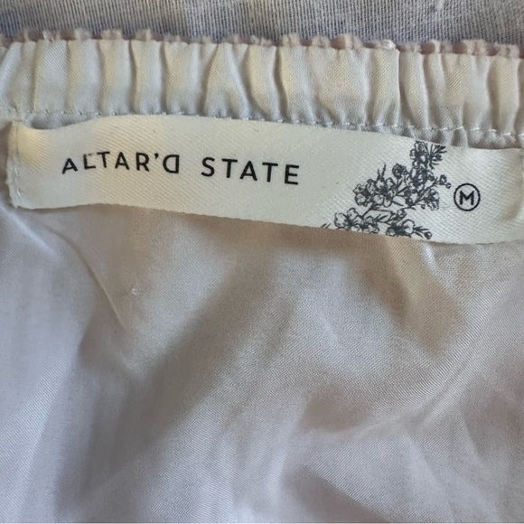 Altar’d State Strapless Blush Pink Floral Embroidered Tiered Romper Size M - Picture 8 of 9